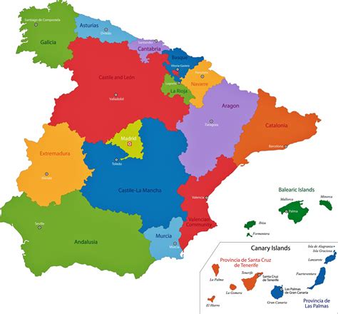 map of spain and regions